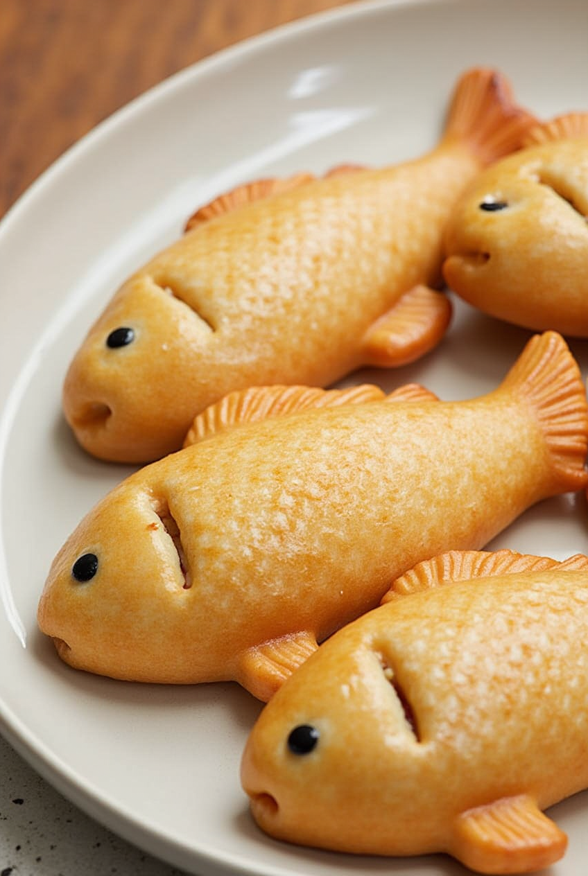 Taiyaki : Fish-Shaped Pastries with Sweet Fillings